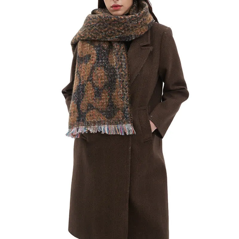 Unisex Pretty Leopard Print Short Fringe Scarf sold by FloralTrip product image thumbnail 4