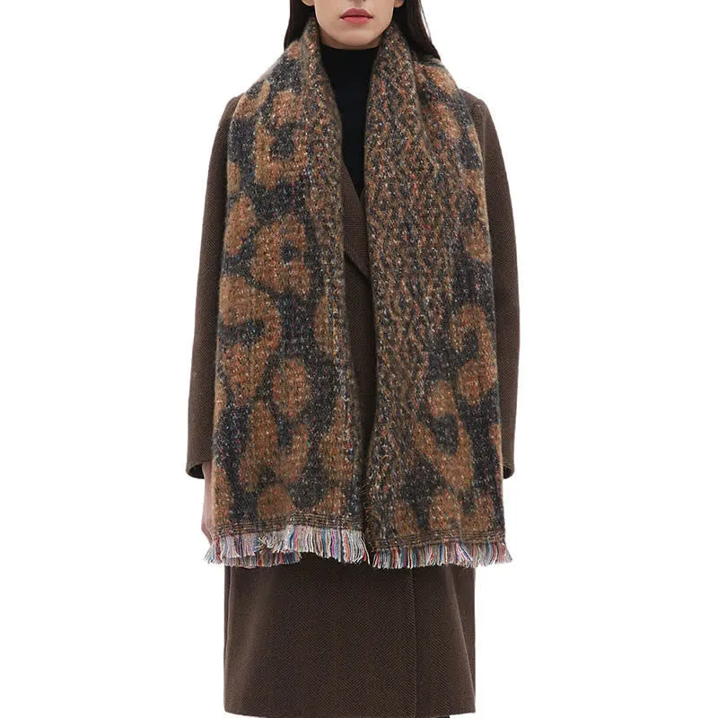 Unisex Pretty Leopard Print Short Fringe Scarf sold by FloralTrip product image thumbnail 5
