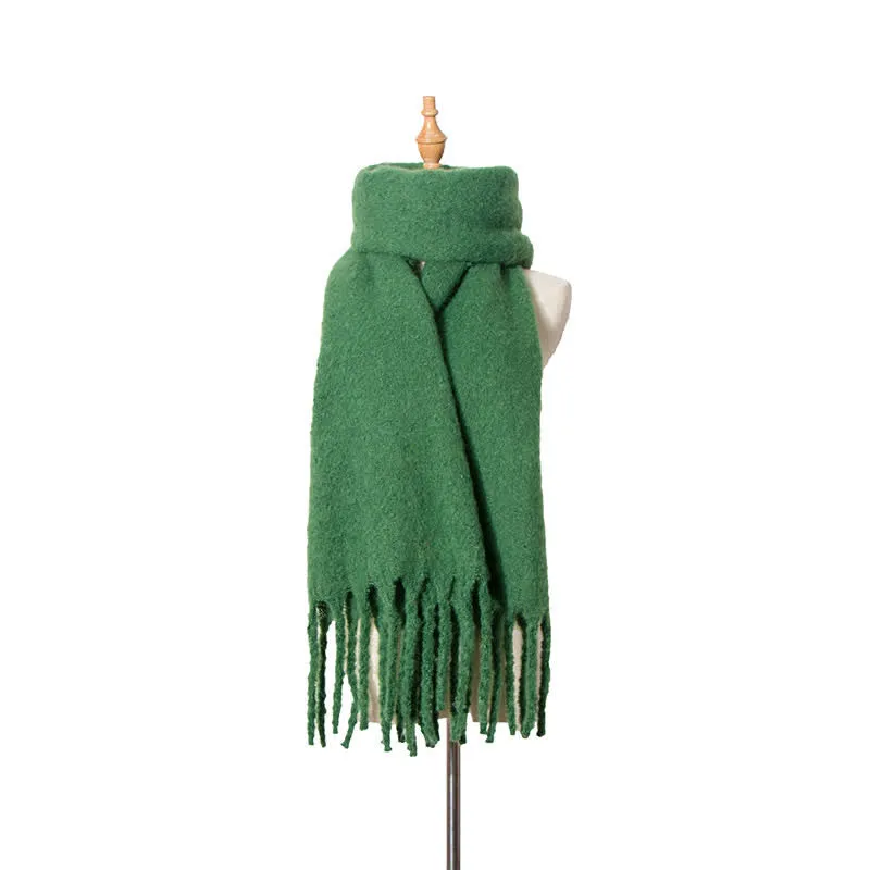 Unisex Warm Pure Color Thickened Tassels Roving Scarf sold by FloralTrip product image thumbnail 2