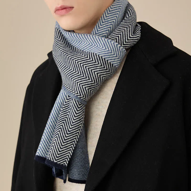 Men's Luxurious Herringbone Cozy Soft Wool Scarf sold by FloralTrip product image thumbnail 5