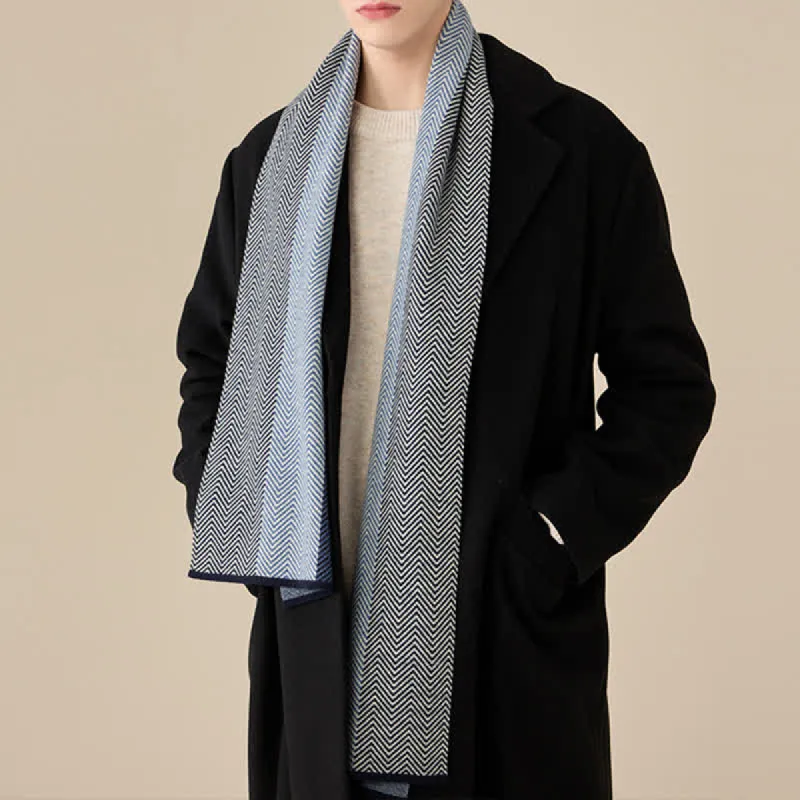 Men's Luxurious Herringbone Cozy Soft Wool Scarf sold by FloralTrip