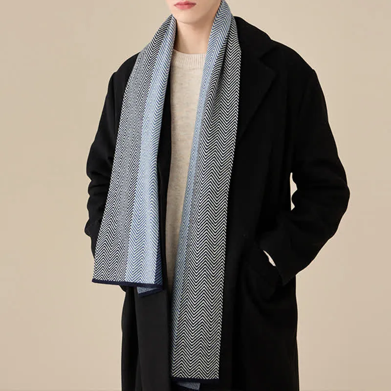 Men's Luxurious Herringbone Cozy Soft Wool Scarf sold by FloralTrip