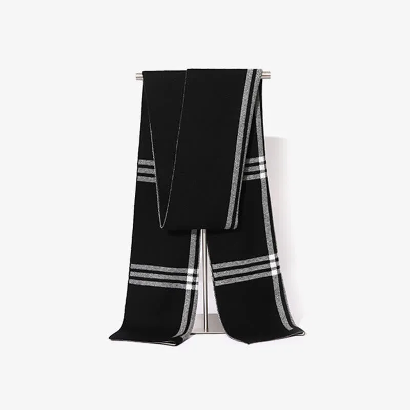 Men's Simple Striped & Plaid Patterned Wool Scarf sold by FloralTrip product image thumbnail 2