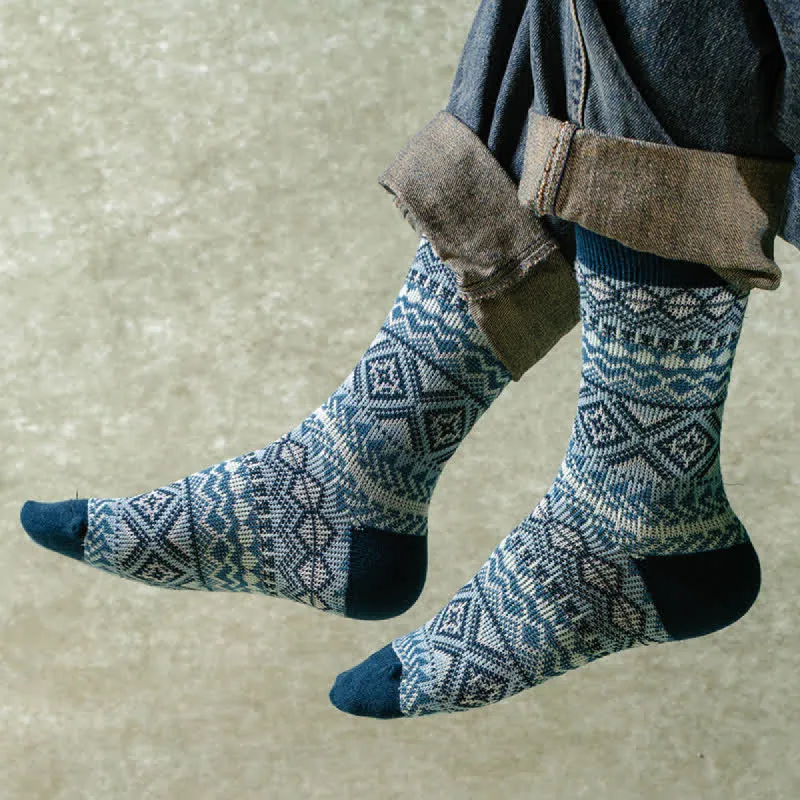Casual Geometric Colorful Knit Cotton Crew Socks sold by FloralTrip
