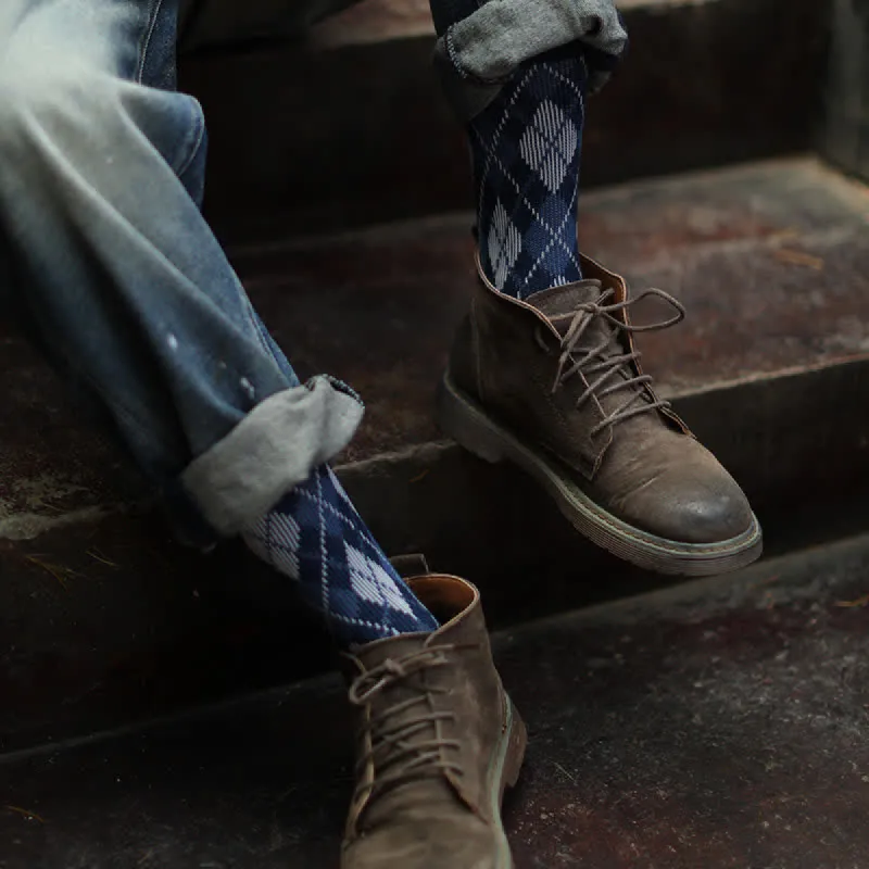 Novelty Plaid Patterned Cozy Cotton Crew Socks sold by FloralTrip