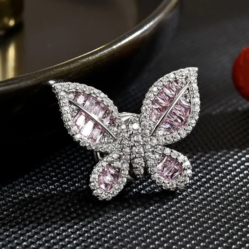Women's Sweet Ice Pink Butterfly Style Magnetic Brooch sold by FloralTrip