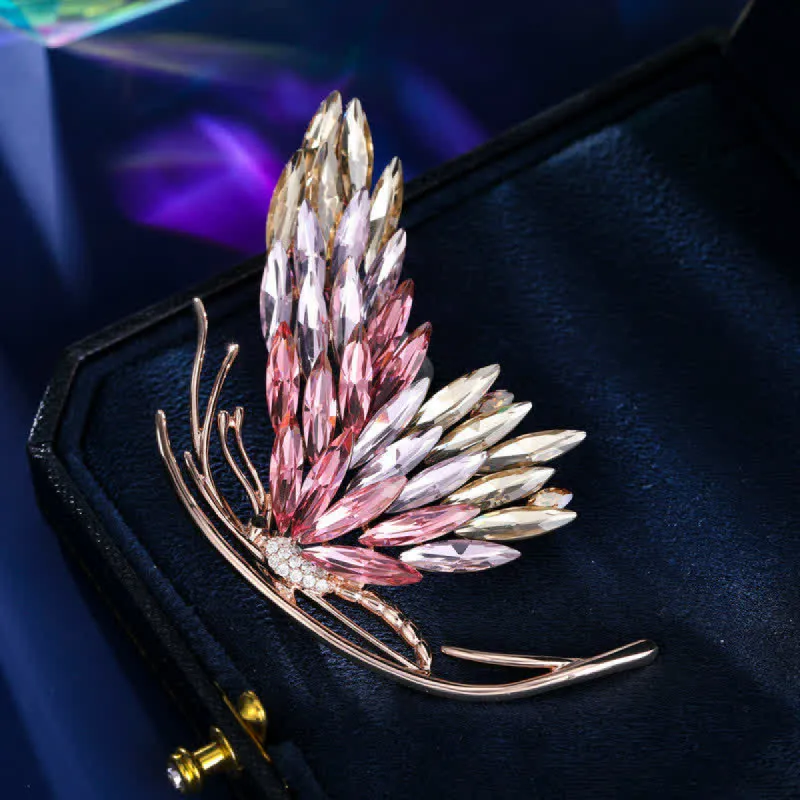 Women's Dazzling Gradient Pink Butterfly Brooch sold by FloralTrip