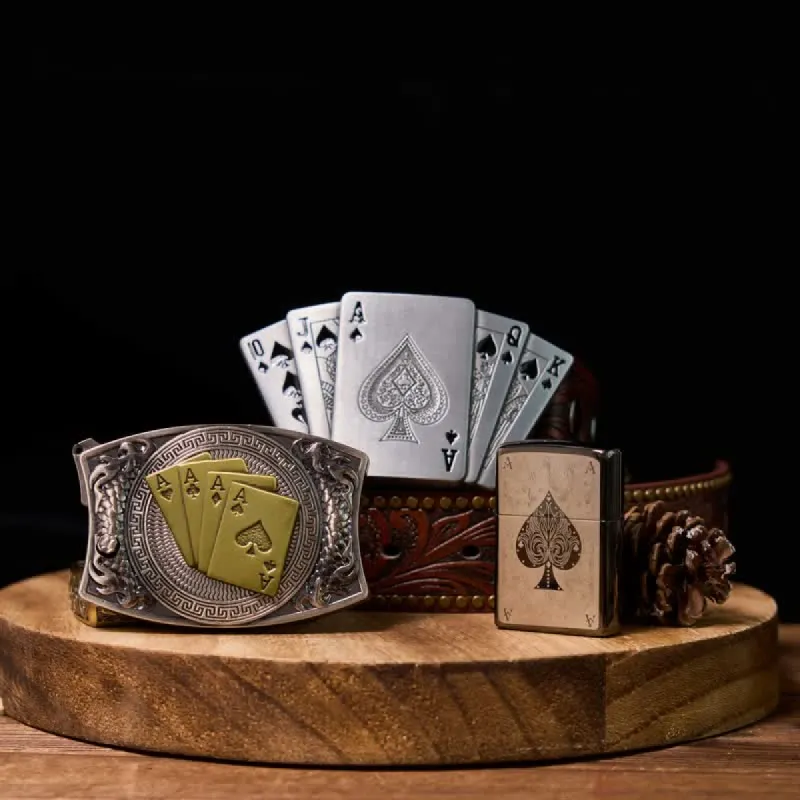 Lucky Poker DIY Hidden Knife Belt Buckle Lighter Buckle Lighter Bundle Set sold by FloralTrip