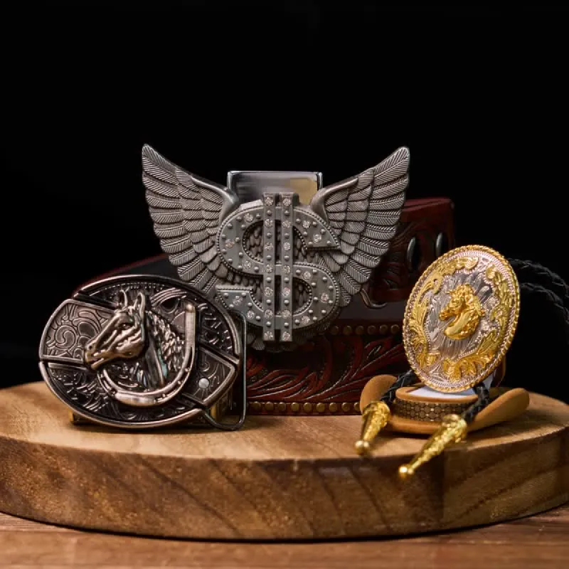 Horse DIY Hidden Lighter Belt Buckle Dollar Lighter Buckle Bolo Tie Bundle Set sold by FloralTrip