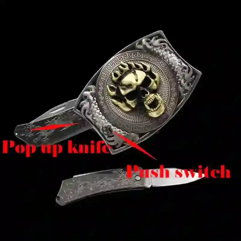 Skull DIY Hidden Knife Belt Buckle Rose Lighter Jesus Cross Necklace Bundle Set sold by FloralTrip product image thumbnail 4