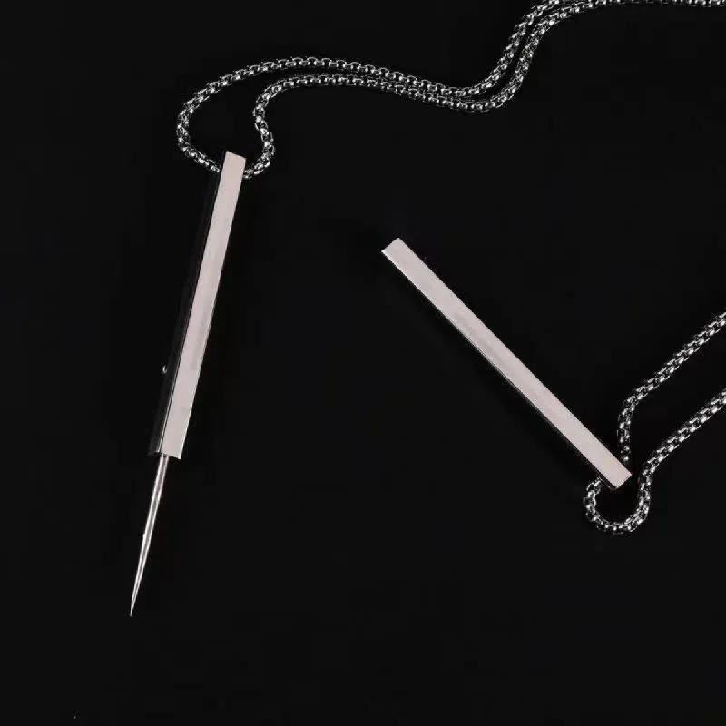 Portable Steel Needle Fashion Rectangle Pendant Necklace sold by FloralTrip
