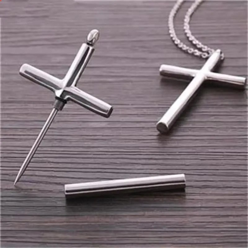 Edc Toothpick Portable Gadget Cross Pendant Necklace sold by FloralTrip