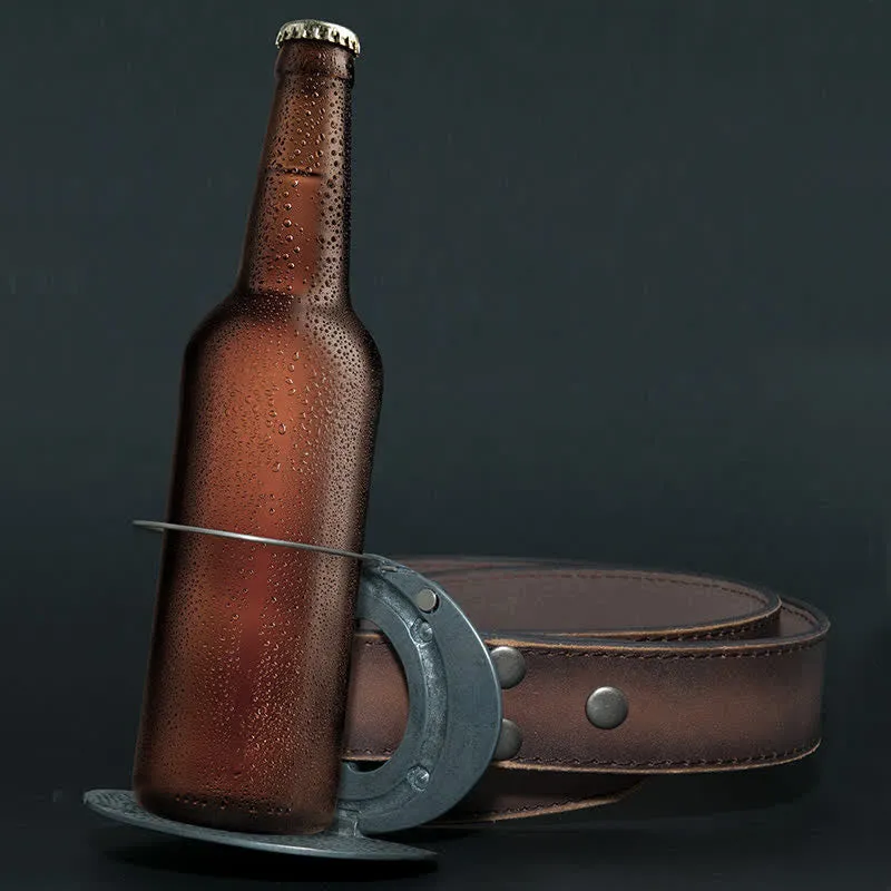 Men's DIY Longhorn Bull Creative Beer Holder Buckle Leather Belt sold by FloralTrip product image thumbnail 5