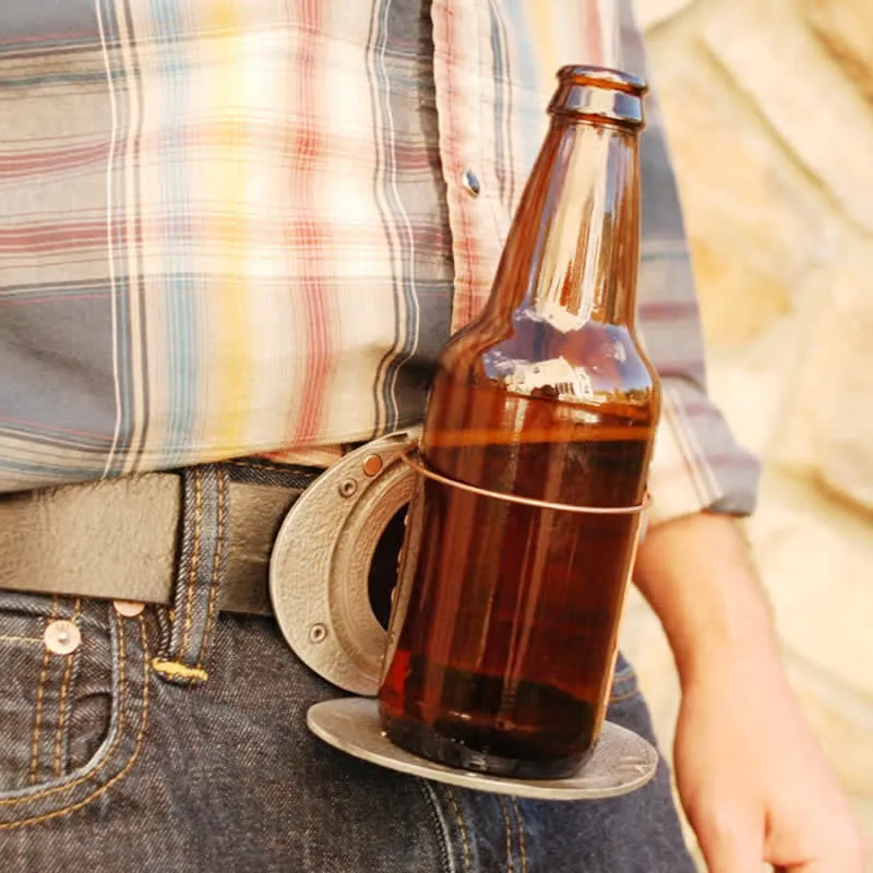 Men's DIY Longhorn Bull Creative Beer Holder Buckle Leather Belt sold by FloralTrip product image thumbnail 2
