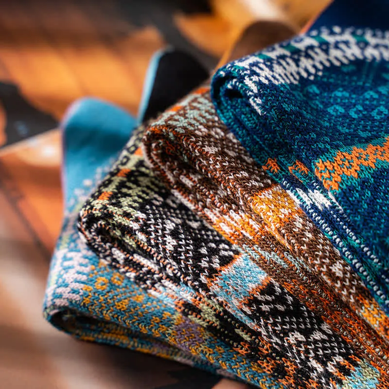 Chic Double Colors Aesthetic Cozy Cotton Crew Socks sold by FloralTrip product image thumbnail 5