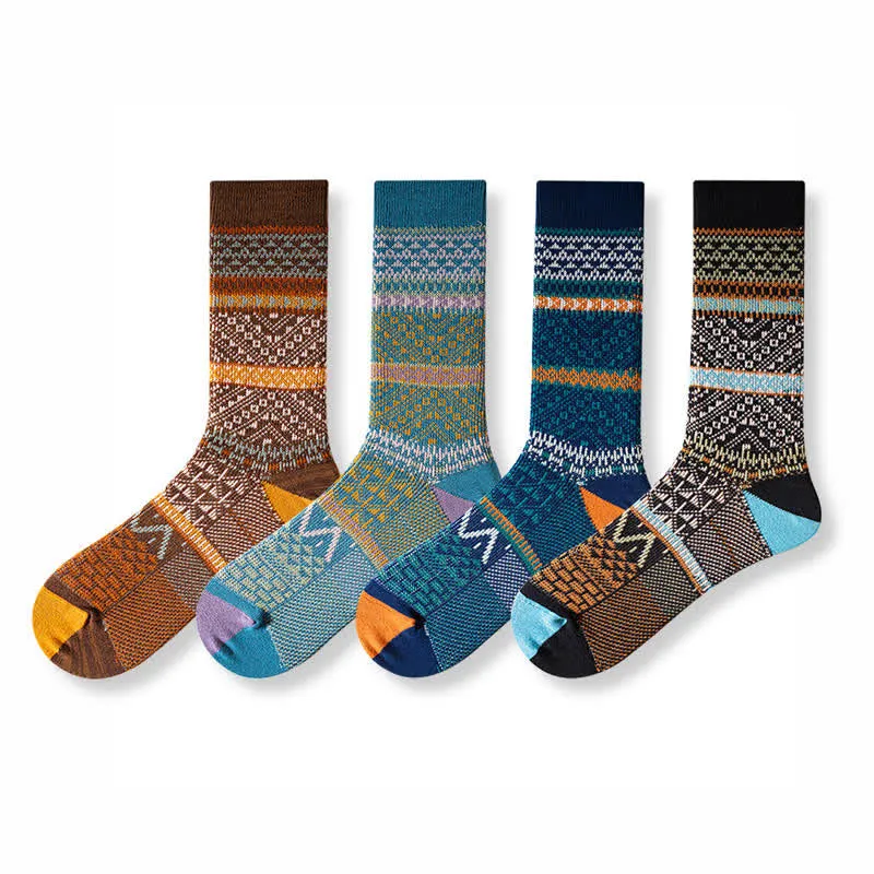 Chic Double Colors Aesthetic Cozy Cotton Crew Socks sold by FloralTrip product image thumbnail 2