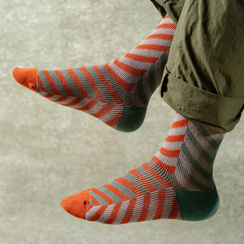 Classic Colorblock Arrow Striped Cotton Crew Socks sold by FloralTrip