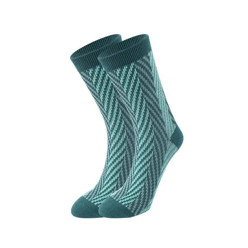 Two Tone Zigzag Printed Weekend Style Cotton Crew Socks sold by FloralTrip product image thumbnail 2