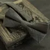 5Pcs Men's Vintage Coffee Brown Plaid Bow Ties Gift Box sold by FloralTrip