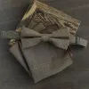 5Pcs Men's Vintage Coffee Brown Plaid Bow Ties Gift Box sold by FloralTrip