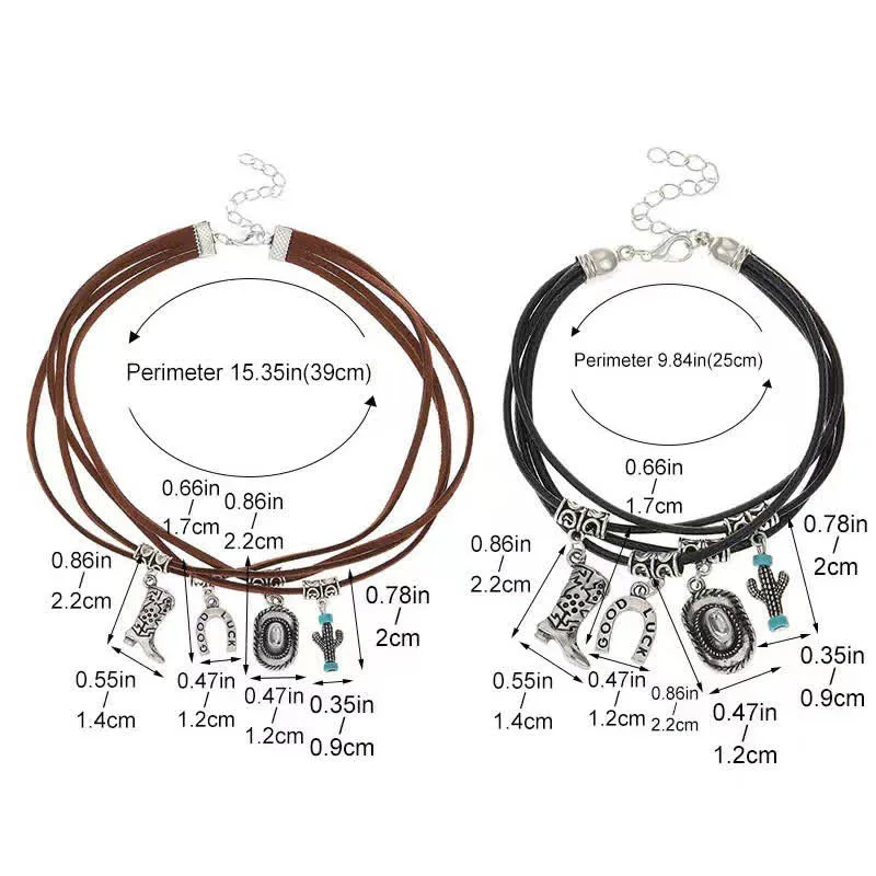 Wild Western Multi-Layered Bracelet Cowboy Necklace sold by FloralTrip product image thumbnail 4