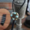 Ancient Blue Turquoise Enamel Flower Bolo Tie sold by FloralTrip