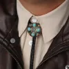 Ancient Blue Turquoise Enamel Flower Bolo Tie sold by FloralTrip