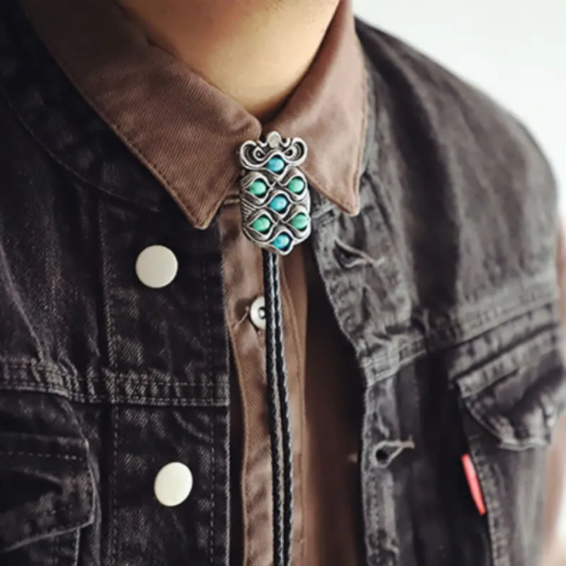 Personality Turquoise Casual Shirt Accessories Bolo Tie sold by FloralTrip