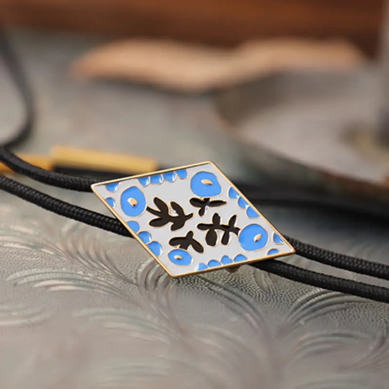 Colorful Small Flower Retro Rhombus Bolo Tie sold by FloralTrip product image thumbnail 4