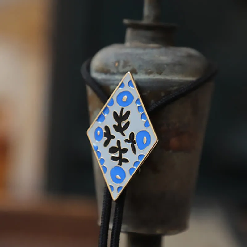 Colorful Small Flower Retro Rhombus Bolo Tie sold by FloralTrip