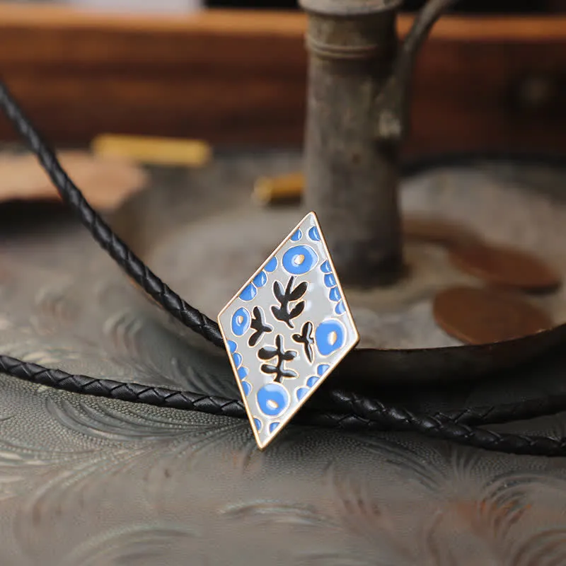 Colorful Small Flower Retro Rhombus Bolo Tie sold by FloralTrip product image thumbnail 5