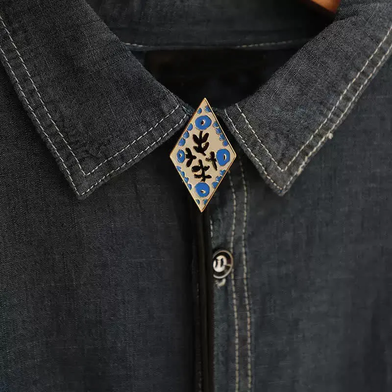 Colorful Small Flower Retro Rhombus Bolo Tie sold by FloralTrip product image thumbnail 2