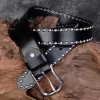 Round Rivets Studded Gothic Clothing Accessories Leather Belt sold by FloralTrip