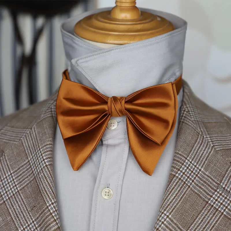 Men's Butterfly Solid Color Double Layered Oversized Pointed Bow Tie sold by FloralTrip