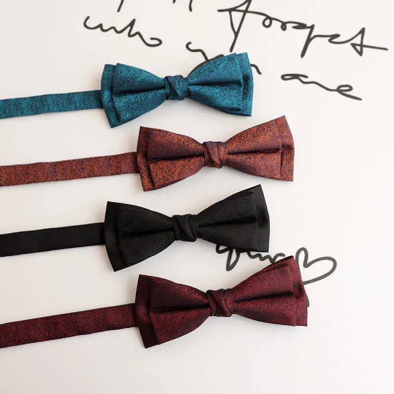 Men's Retro Simple Solid Color Double Gentleman Bow Tie sold by FloralTrip