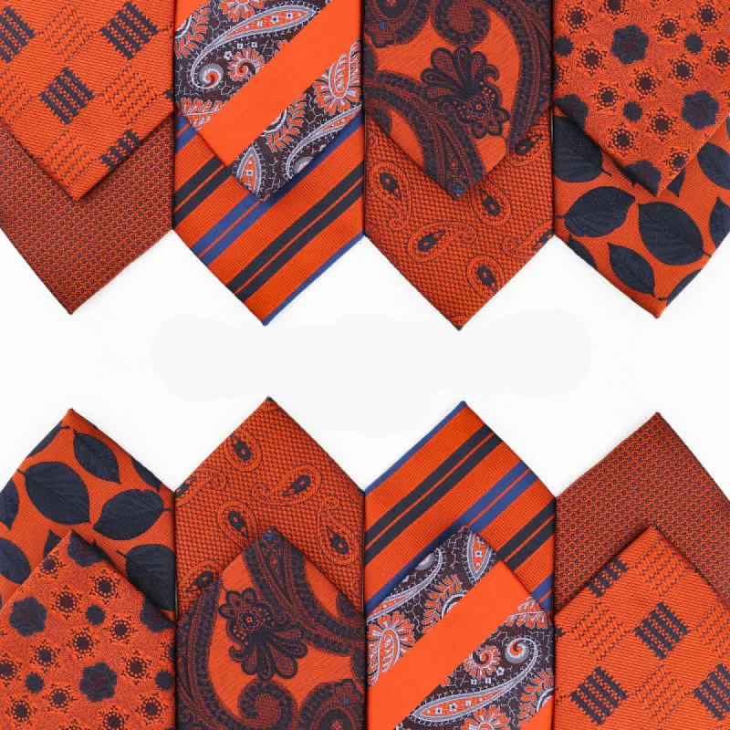 Men's Summer Orange Series Evening Dress Accessories Necktie sold by FloralTrip