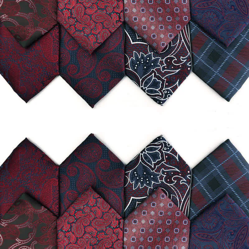 Men's Dark Red Series Paisley Evening Dress Accessories Necktie sold by FloralTrip