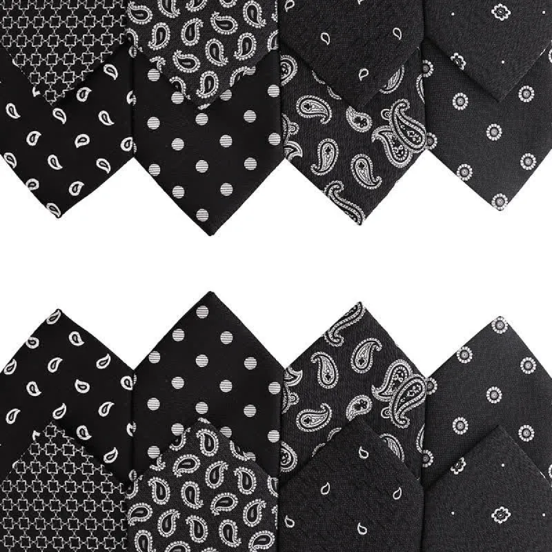 Men's Black & White Series Evening Dress Accessories Necktie sold by FloralTrip