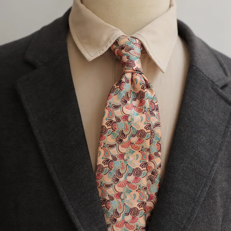 Men's Light Salmon Little Paisley Pattern Causal Necktie sold by FloralTrip