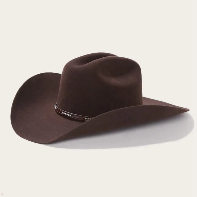 Simple Solid Coffee Color Wide Brimmed Cowboy Hat sold by FloralTrip