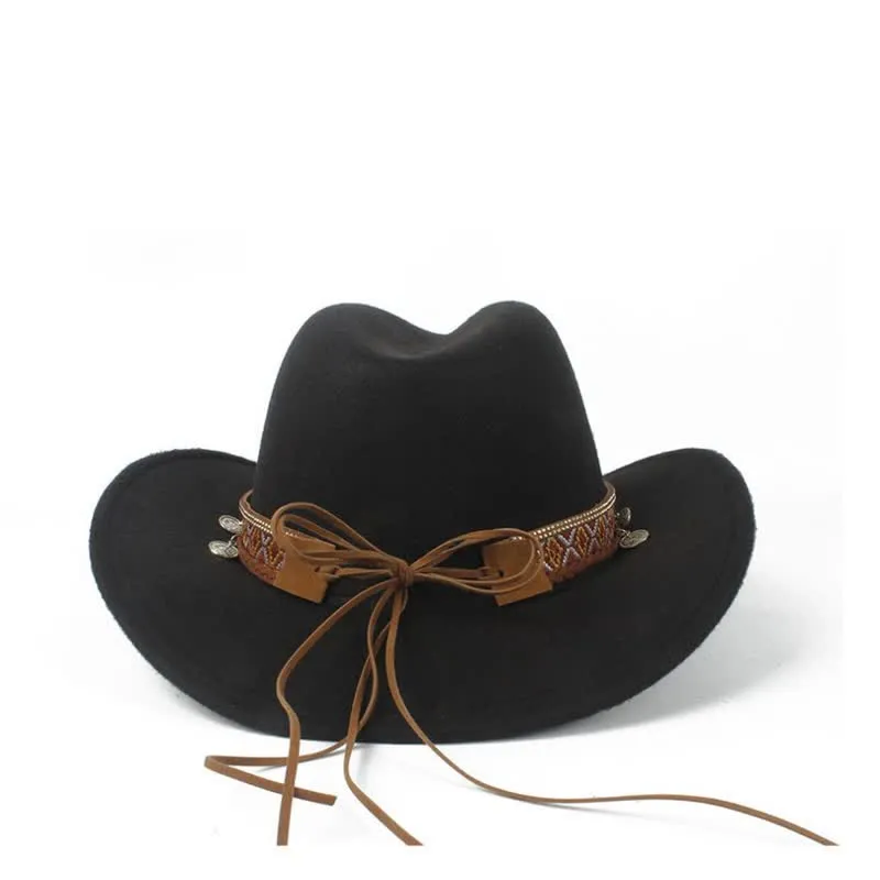 Retro Wide Brimmed Braided Rope Band Cowboy Hat sold by FloralTrip product image thumbnail 5