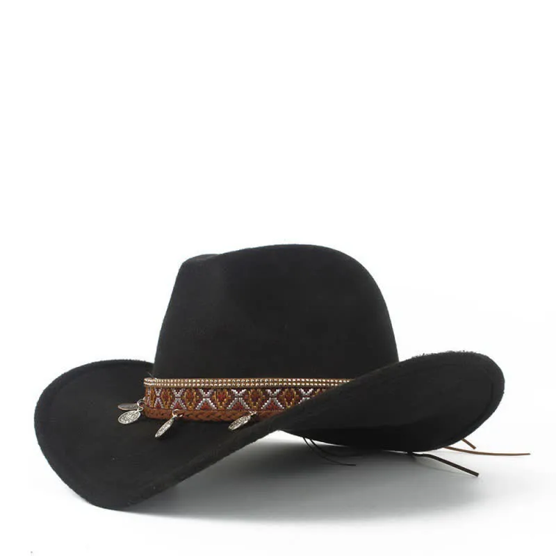 Retro Wide Brimmed Braided Rope Band Cowboy Hat sold by FloralTrip product image thumbnail 4