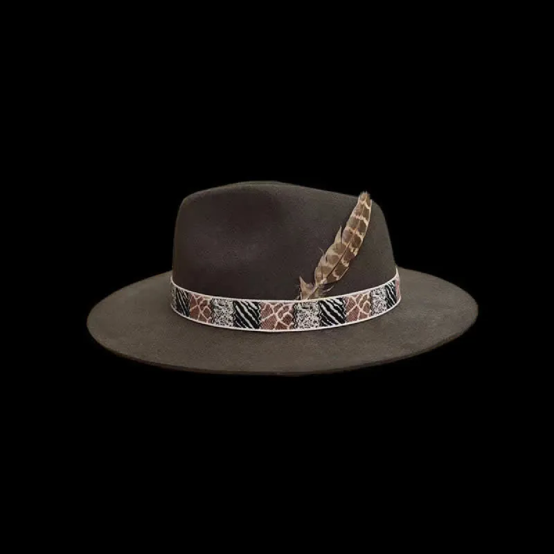 Dark Green Exotic Design Band with Feather Cowboy Hat sold by FloralTrip
