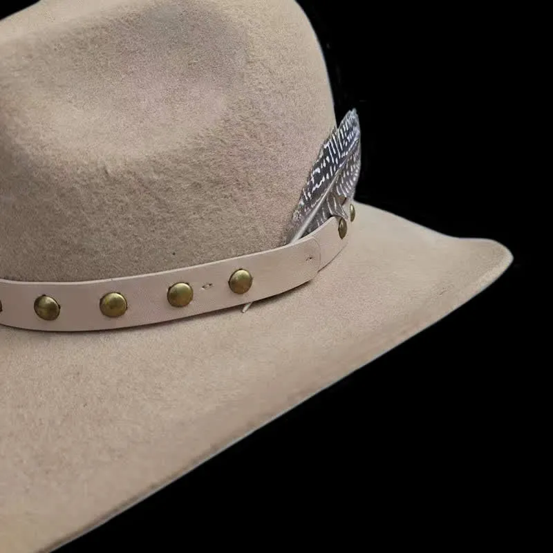Western Rivets Studded Feather Detailed Cowboy Hat sold by FloralTrip product image thumbnail 5