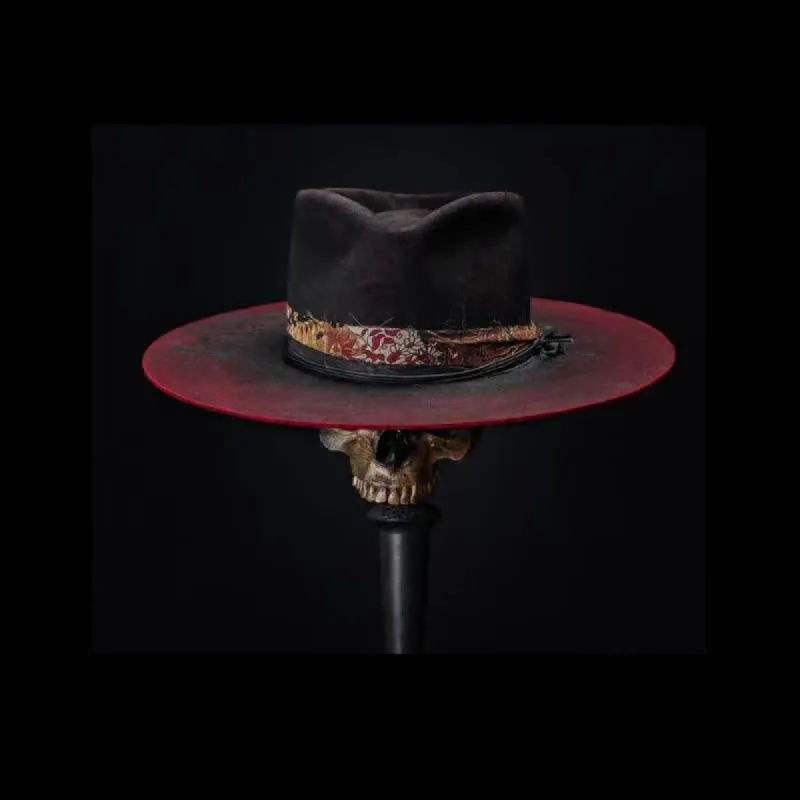 Funny Red Paisley Band Belt Black Cowboy Hat sold by FloralTrip