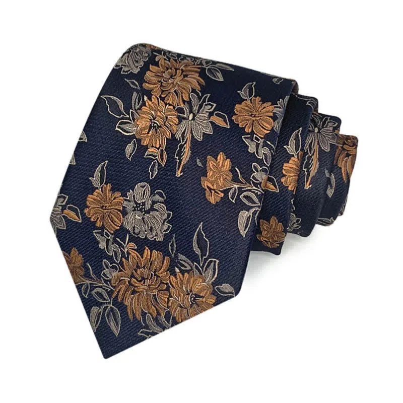 Men's Chrysanthemum Floral Casual Wear Necktie made by FloralTrip