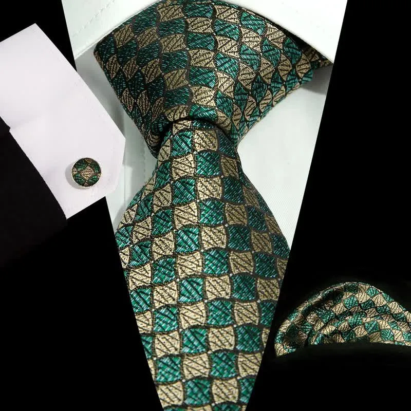 3Pcs Men's Gentlement Checked Plaid Necktie Set sold by FloralTrip