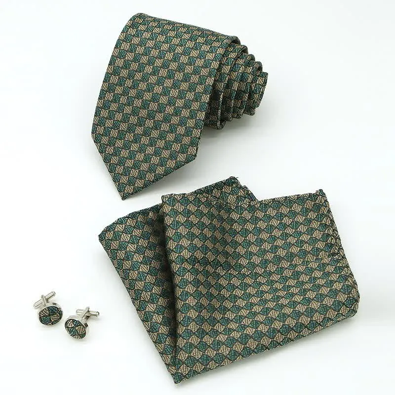 3Pcs Men's Gentlement Checked Plaid Necktie Set sold by FloralTrip product image thumbnail 2