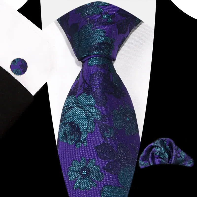 3Pcs Men's Graceful Exquisite Floral Pattern Necktie Set sold by FloralTrip