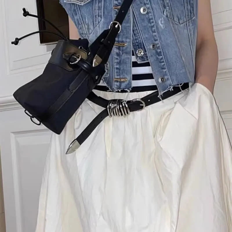 Women's Personalized Punk Style Metal Ring Buckle Leather Belt sold by FloralTrip product image thumbnail 4